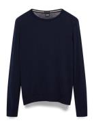 Leno-P Tops Knitwear Round Necks Navy BOSS