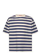 Stripes Navy Collie T-Shirt Tops T-shirts Short-sleeved Navy THE ANIMA...