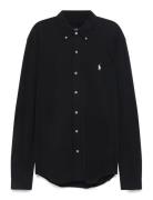 Featherweight Mesh-Lsl-Knt Designers Shirts Casual Black Polo Ralph La...