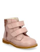 Boots - Flat - With Velcro Talvikengät Tarroilla Pink ANGULUS