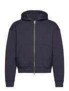 Simon Scuba Zip Hoodie Tops Sweat-shirts & Hoodies Hoodies Navy Weekda...