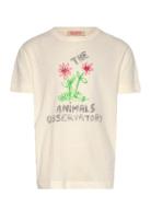 Flowers White Rooster T-Shirt Tops T-shirts Short-sleeved Cream THE AN...