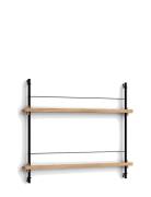 Box Set, Magazine Shelving Ms.65.1, Black Shelves, Black Legs Home Fur...