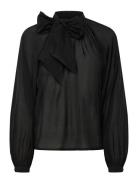 Cmtilly-Blouse Tops Blouses Long-sleeved Black Copenhagen Muse