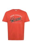 Graphic Ss T-Shirt Tops T-shirts Short-sleeved Orange GANT