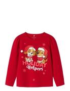Nmfsasa Paw Ls Top Cplg Tops T-shirts Long-sleeved T-shirts Red Name I...
