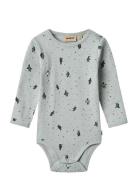 Body L/S Berti Bodies Long-sleeved Blue Wheat