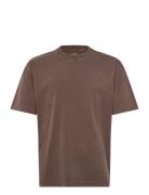 Heavy Weight Boxy T Shirt Tops T-shirts Short-sleeved Brown Hollister