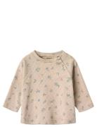T-Shirt L/S Darrin Tops T-shirts Long-sleeved T-shirts Beige Wheat