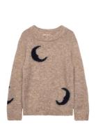 Star Moon Pullover Tops Knitwear Pullovers Beige Fliink