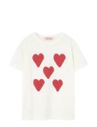 Hearts White Rooster T-Shirt Tops T-shirts Short-sleeved Cream THE ANI...