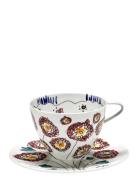 Cappuccino Cup + Saucer Blossom Milk Mf Set/2 Home Tableware Cups & Mu...