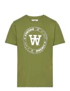 Ola Tirewall T-Shirt Gots Tops T-shirts Short-sleeved Green WOOD WOOD