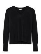 Kaniel V-Neck Pullover Tops Knitwear Jumpers Black Kaffe