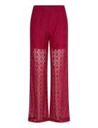 Texas Lace Pants Bottoms Trousers Straight Leg Burgundy Noella