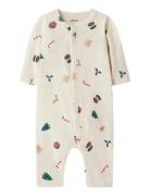 Nbnvismas Ls Nightsuit Pyjama Sie Jumpsuit Haalari Cream Name It
