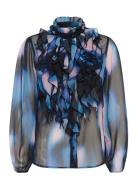 Liljasz Crinkle Ls Shirt Tops Blouses Long-sleeved Blue Saint Tropez