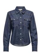 Onlcharlize Ls Dnm Shirt Akm Noos Tops Shirts Long-sleeved Navy ONLY