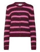 Brushed Knit Butt D Cardigan Tops Knitwear Cardigans Pink Monki