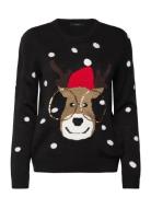Vmtinsel Ls O-Neck Blouse Xmas Rep2 Tops Knitwear Jumpers Black Vero M...
