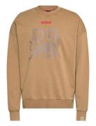 Crewneck Wash_01-Rb2 Tops Sweat-shirts & Hoodies Sweat-shirts Brown HU...