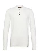 Merchant Grandad Top Tops T-shirts Long-sleeved Cream Superdry