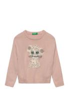 Sweater L/S Tops Knitwear Pullovers Pink United Colors Of Benetton