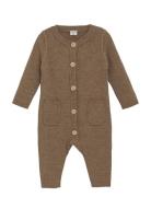 Jumpsuit - Knitted Pitkähihainen Body Brown CeLaVi