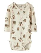 Nbnlayo Gis Ls Slim Body Lil Bodies Long-sleeved Cream Lil'Atelier