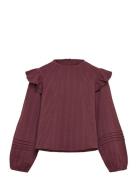 Blouse With Pleat Detail Tops Blouses & Tunics Burgundy Mango