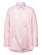 Pocket Over Shirt Tops Shirts Long-sleeved Pink Mango