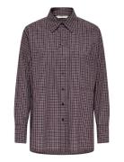 Onlfenna L/S Over Check Shirt Wvn Tops Shirts Long-sleeved Burgundy ON...