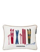 Skis And Poles Organic Cotton Velvet 40X30 Pillow Home Textiles Cushio...