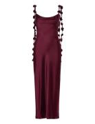Cowl Neck Dress Maksimekko Juhlamekko Burgundy Gina Tricot