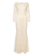 Rwdelicia Off-Shoulder Ls Long Brid Maksimekko Juhlamekko Cream Rosemu...