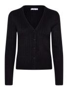 Knitted Braided Cardigan Tops Knitwear Cardigans Black Mango
