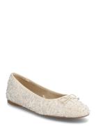 Glitter Ballet Flats With Bow Ballerinat Cream Mango