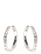 Edurne Crystal Hoop Earrings Silver-Plated Accessories Jewellery Earri...