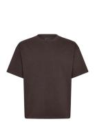Great Boxy Heavyweight T-Shirt Tops T-shirts Short-sleeved Brown Weekd...