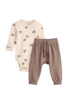 Set Body Trousers Bf Raccoon Pitkähihainen Body Cream Lindex