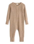 Sie Knitted Wool Pitkähihainen Body Beige Lindex