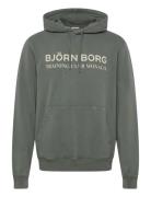Borg Classic Print Hoodie Tops Sweat-shirts & Hoodies Hoodies Khaki Gr...