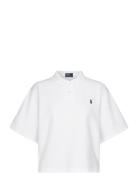 Heavyweight Pique-Knt-Polo Tops T-shirts & Tops Short-sleeved White Po...