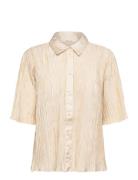 Slfelma Relaxed 2/4 Shirt B Tops Shirts Short-sleeved Cream Selected