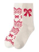 Sock Fair Isle Lingerie Socks Regular Socks Cream Lindex