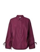 Pcanni Ls Loose Shirt Wvk Kca Tops Shirts Long-sleeved Burgundy Pieces