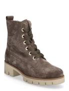 Laced Ankle Boot Shoes Boots Ankle Boots Ankle Boots With Heel Brown G...