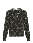 Mschjusine Karalynn Top Aop Tops Blouses Long-sleeved Black MSCH Copen...