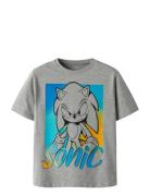 Nkmdarius Sonic Nreg Ss Top Box Sky Tops T-shirts Short-sleeved Grey N...