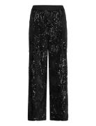 Kcnicoleen Sequin Pants Bottoms Trousers Wide Leg Black Kaffe Curve